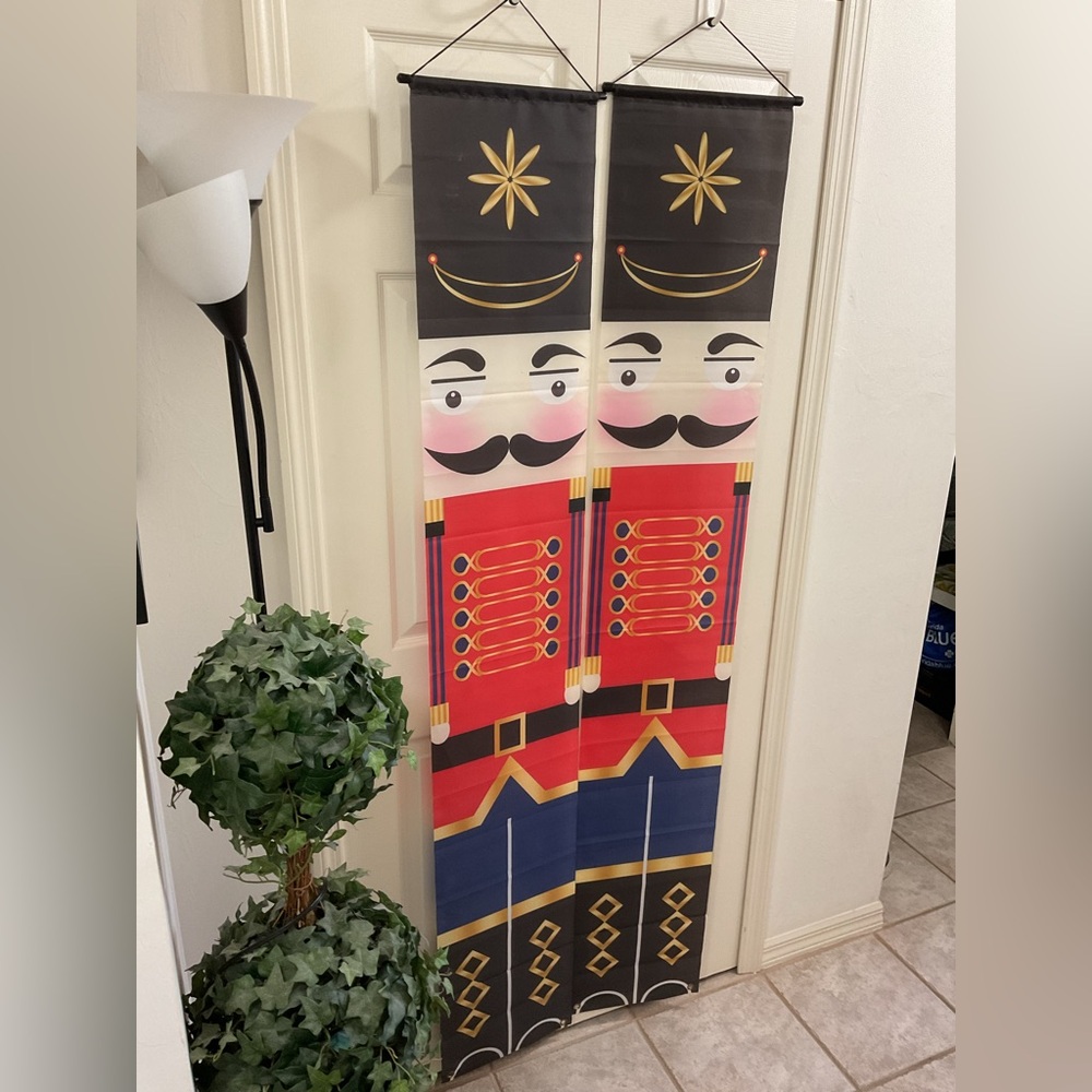 Nutcracker Soldier Door Flags set of 2 - New